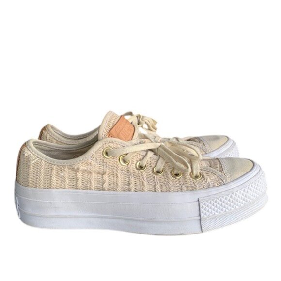 Converse Chuck Taylor All Star Lift Women’s 6.5 Low Top Herringbone Platform - Picture 1 of 13